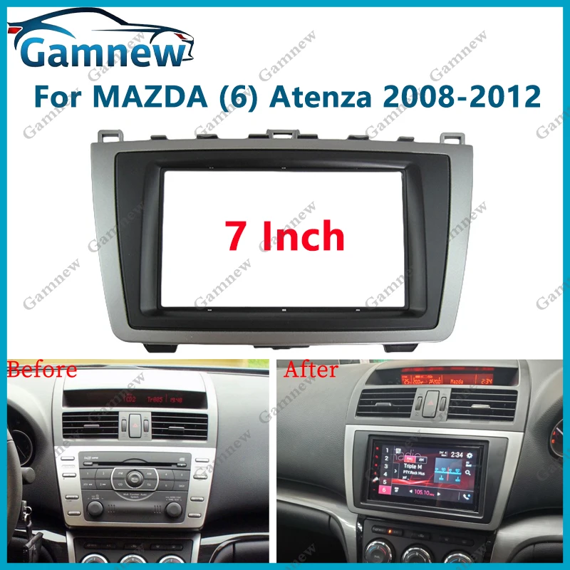 

7 inch 2DIN Car Fascia Radio Panel For Mazda 6 Atenza 2008-2012 Frame Kit Install Facia Face Plate
