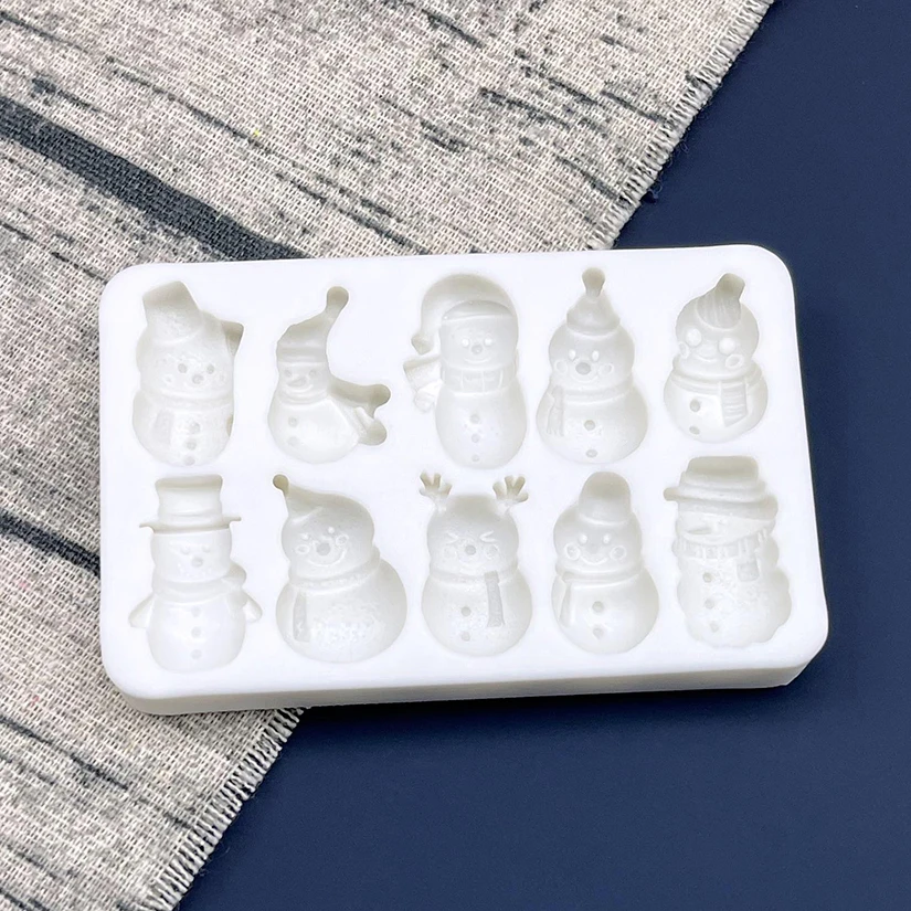 Snowman Christmas Silicone Sugarcraft Mold Cupcake Baking Mould Fondant Cake Decorating Tools