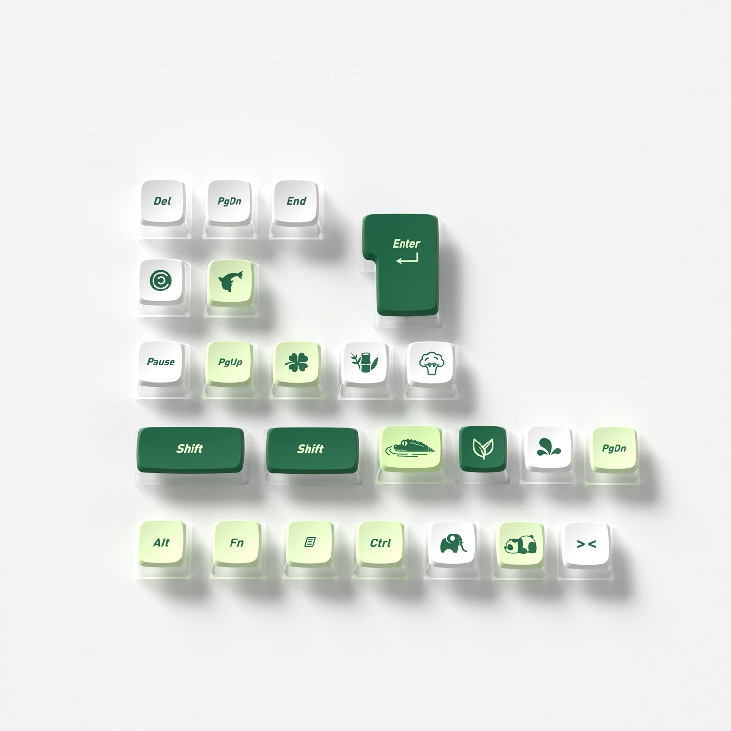 Botanical Garden Four-Sided Backlight Keycaps 132 Keys PBT+PC Material CBSA Profile For MX Switch Mechanical Keyboard Keycaps 6