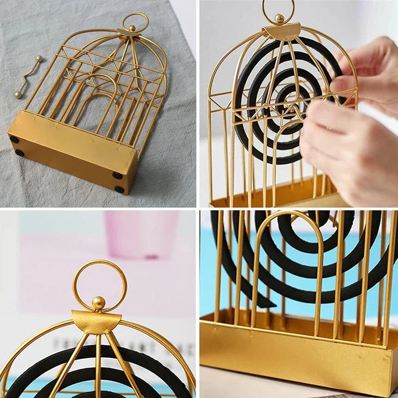 New Metal Mosquito Coil Holder 2Pcs,Retro Insect Mosquito Coil Bracket Incense Sandalwood Fire And Wind Protection