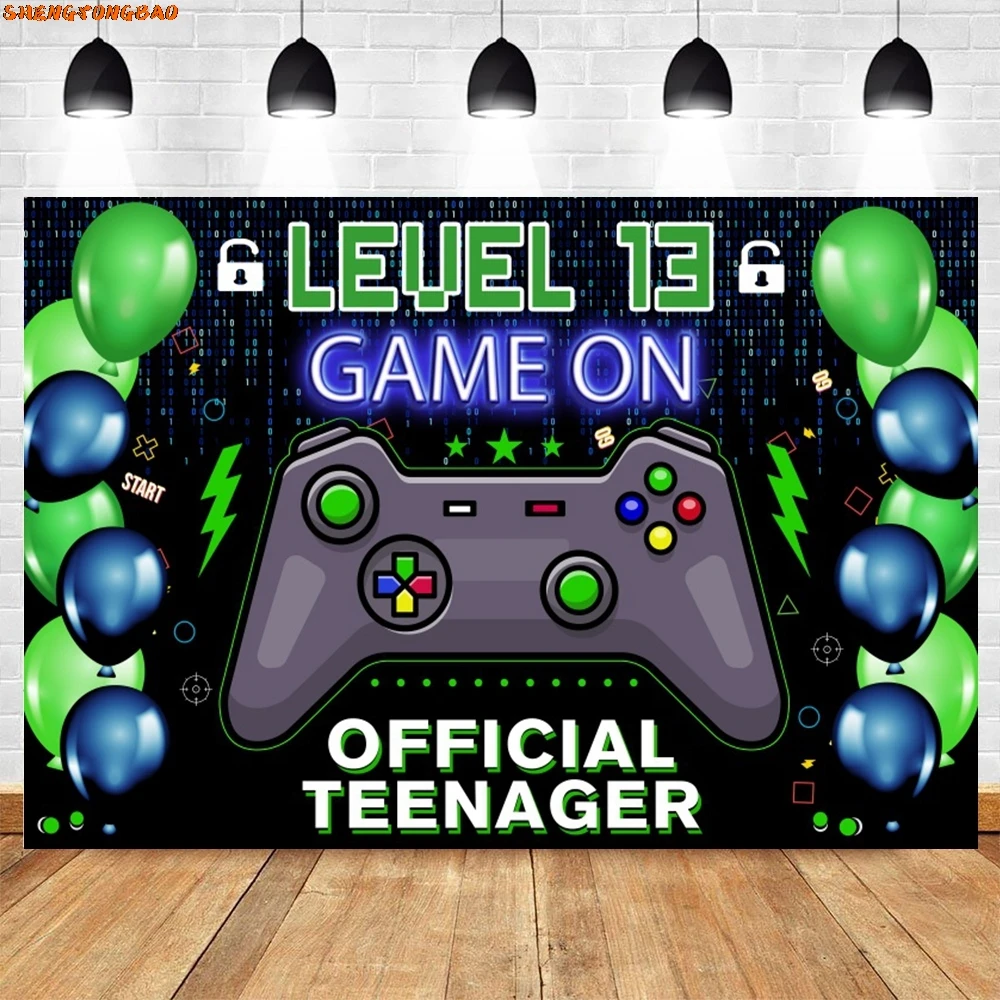 Game On Happy Birthday Backdrop for Photography Gaming Theme Child Kids Boy Party Decor Photographic Background Photo Studio