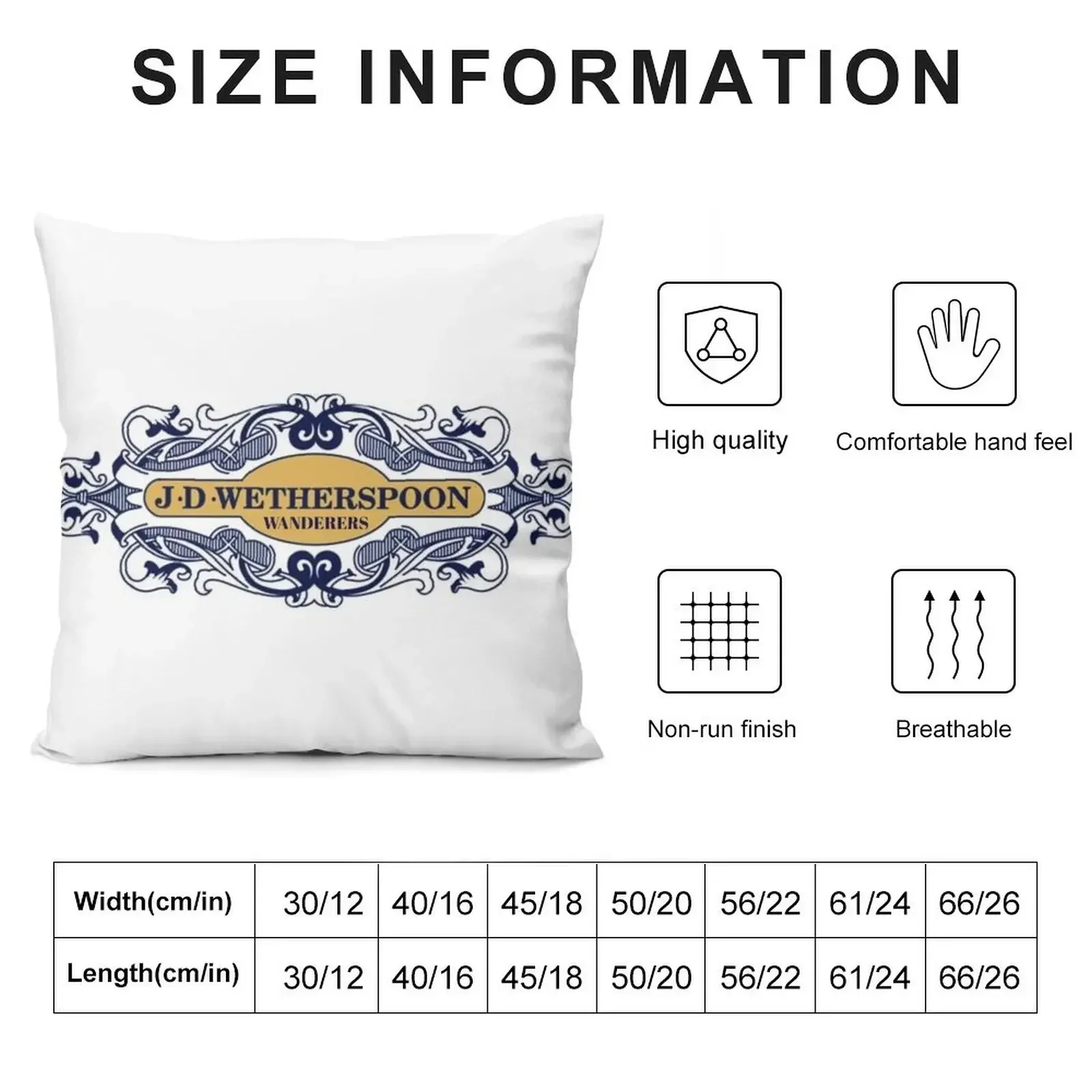 Wetherspoon Wanderers Shirt Throw Pillow Elastic Cover For Sofa Christmas Covers For Cushions pillow