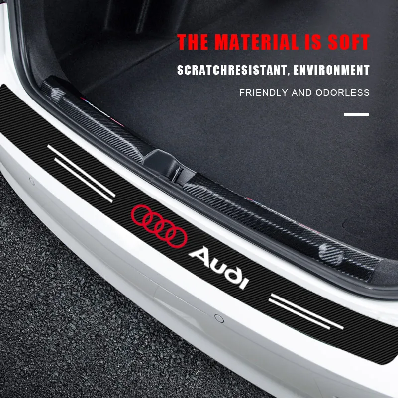 

Carbon Fiber Car Rear Bumper Trunk Guard Protected Sticker Accessories for Audi 8P 8V 8L C6 C5 C7 4F A3 A4 A5 A6 A7 A8 TT Q3 Q5