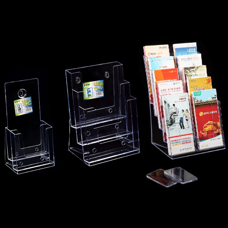 

Clear Acrylic Display Rack 1-5 Tier Information Shelf Brochure Leaflet Display Stand Universal Desktop Folding Rack Bank Office