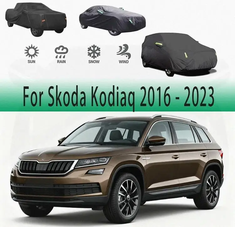 

Для Skoda Kodiaq 2016 2023, уличная защита от снега, солнцезащитный козырек, водонепроницаемый, пылезащитный, полностью внешние автомобильные аксессуары, автомобильные чехлы