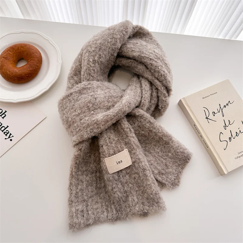 وشاح من الصوف المرأة الفاخرة شتاء دافئ بلون كوريا نمط أفخم الأوشحة شرابة شالات الباشمينا سيدة التفاف Bufanda