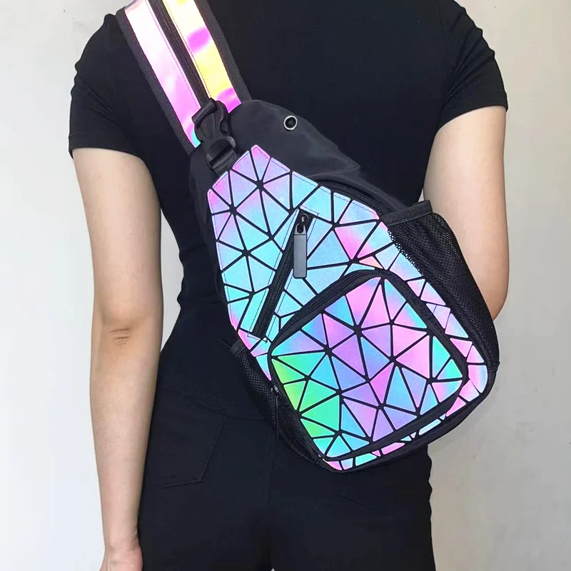 

Women Luminous Crossbody Bag With Earphone Hole Leisure Storage Shoulder Bag Ladies Backpack Outing Travel cycling Back Pack