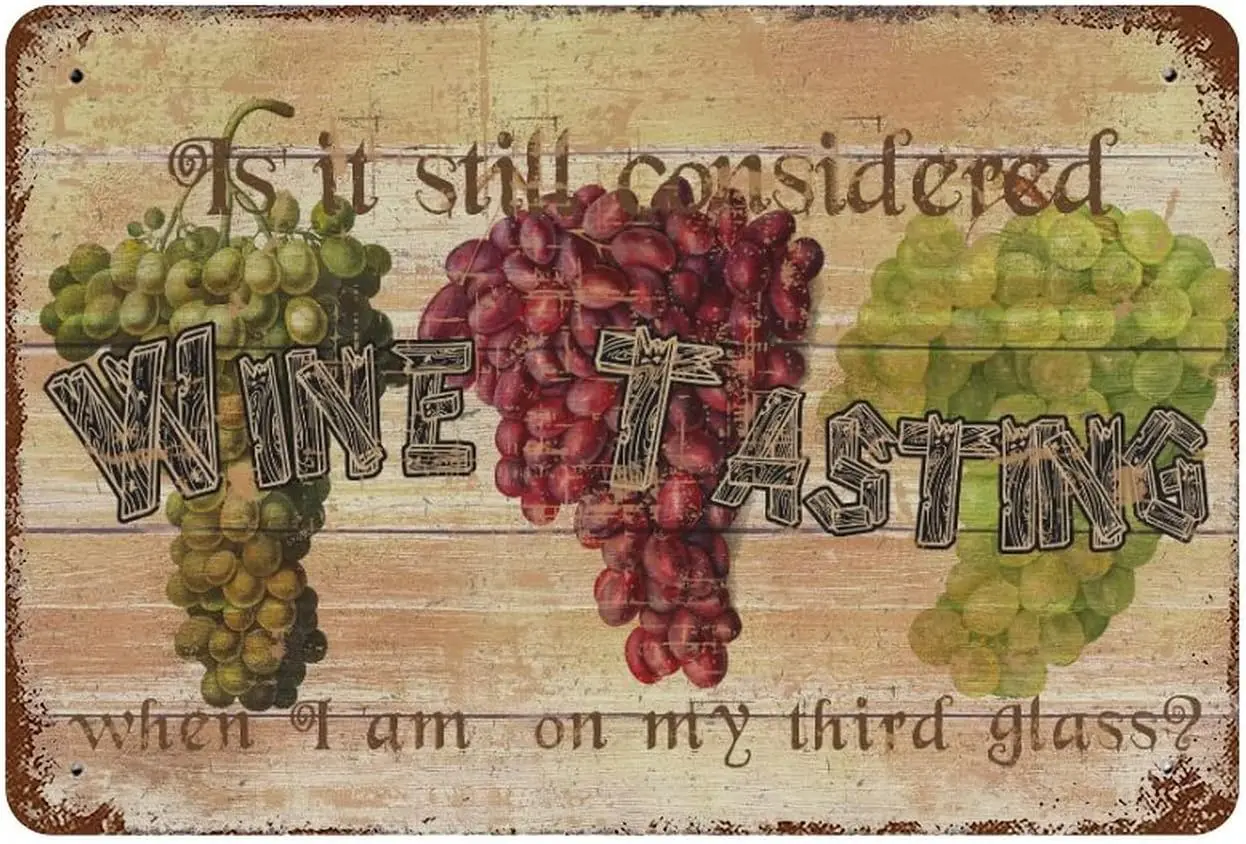 Vintage Grape Tin Sign Wine Tasting Sign Grape Lover Sign Grapes Wine Metal Tin Sign for Wine Lover Gift Grapes Decor Dining Dec