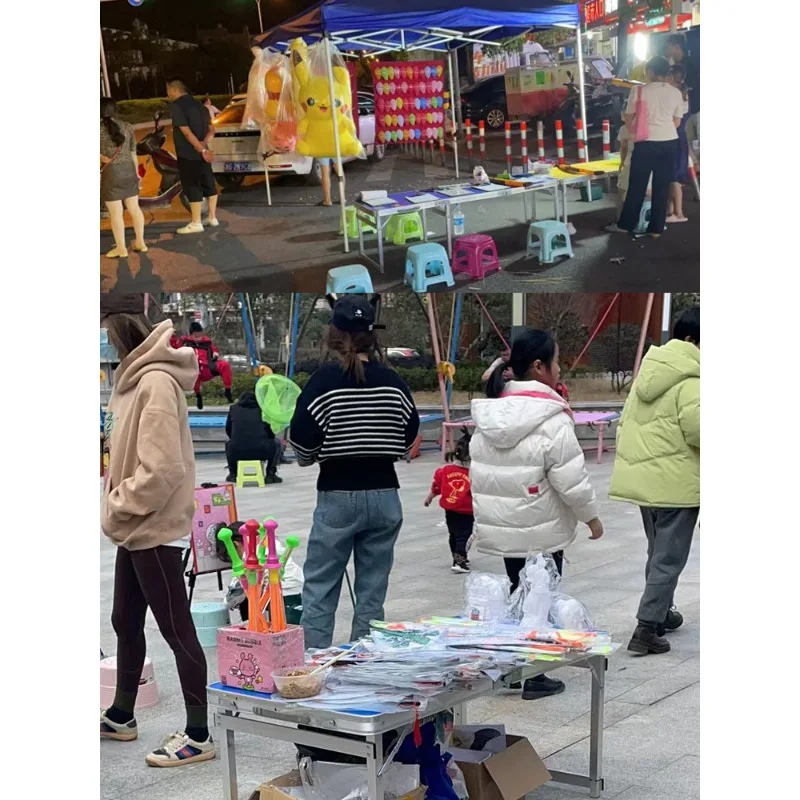 Outdoor folding tables and chairs aluminum alloy portable night market stall ground marketing table exhibition simple camping