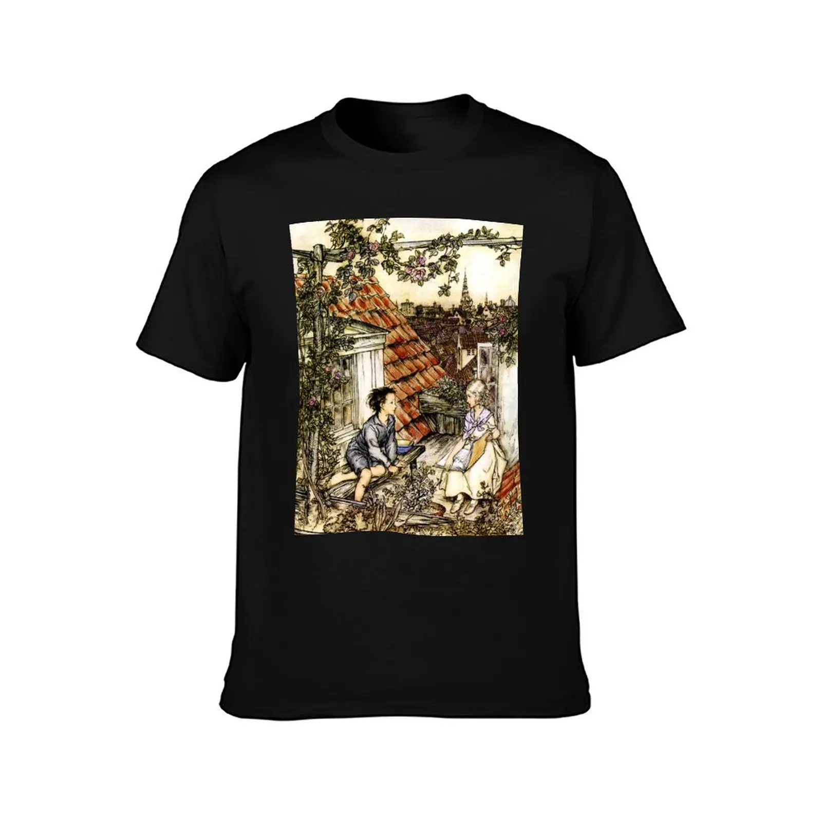 Kay and Gerda - The Snow Queen - Arthur Rackham T-Shirt Breathable Lightweight Summer Top T-Shirt