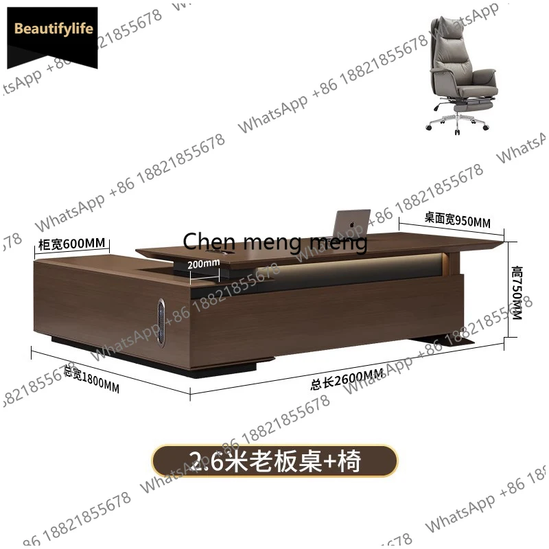 

B567 Sedentary Computer Desks President Filing Cabinet L Shaped Boss Office Desks Chairs Gaming Gaming Executive Workshop Furnit
