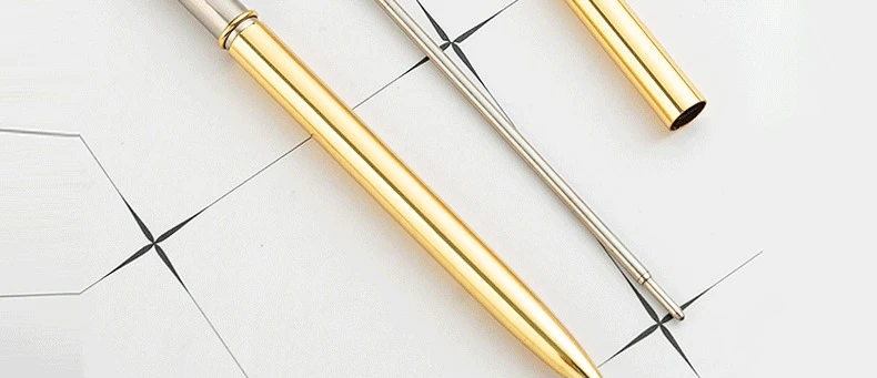 Metall-Kugelschreiber, schwarze Tinte, schlanker, leichter, glatter Schreibstift, für Business, Büro, Lehrer, Studenten, Hochzeitsgäste – Detail 9