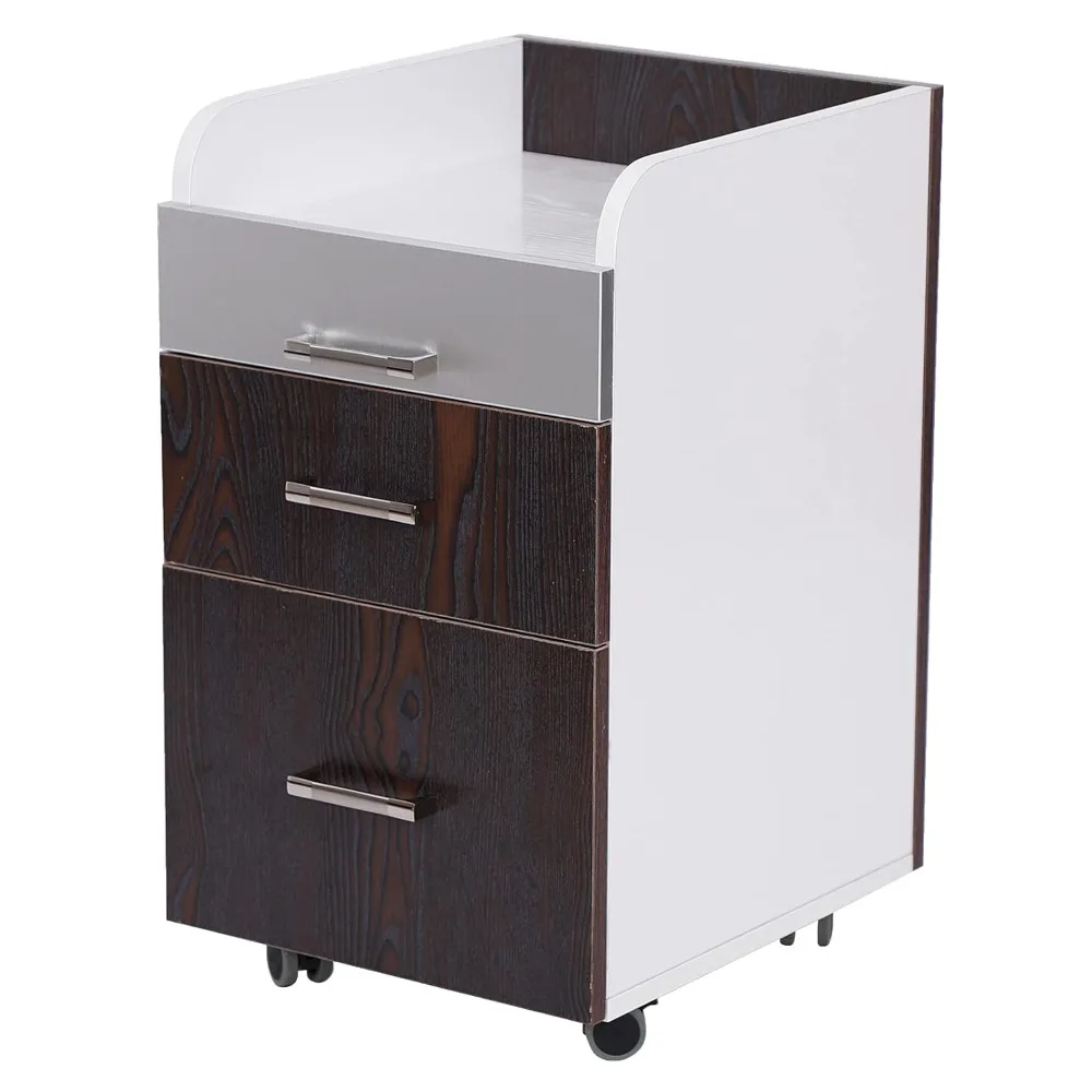 

Milan Pedicure Trolley Pedi Rolling Cart Nail Salon Spa Storage Drawer, Dark Wood