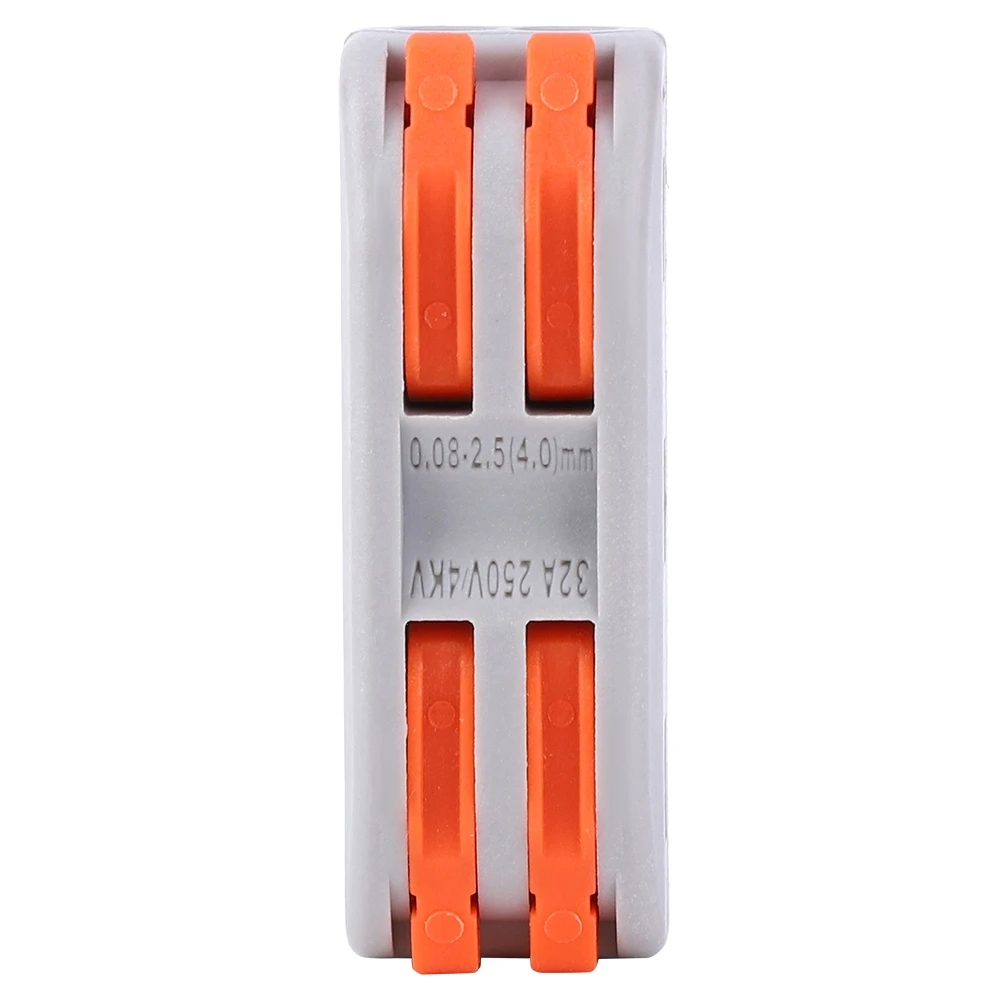10PCS PCT2-2 Color Button Wire Connector 2-in-2-out Quick Terminal Block for Wiring ClipMonochrome