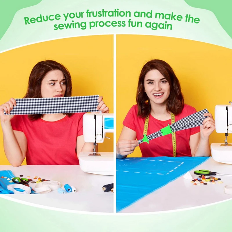 2 Set Fabric Tube Maker For Fabric Roll Rugs Bias Tape Maker Suitable For Fabric DIY, Making Fabric Roll Rugs Easier