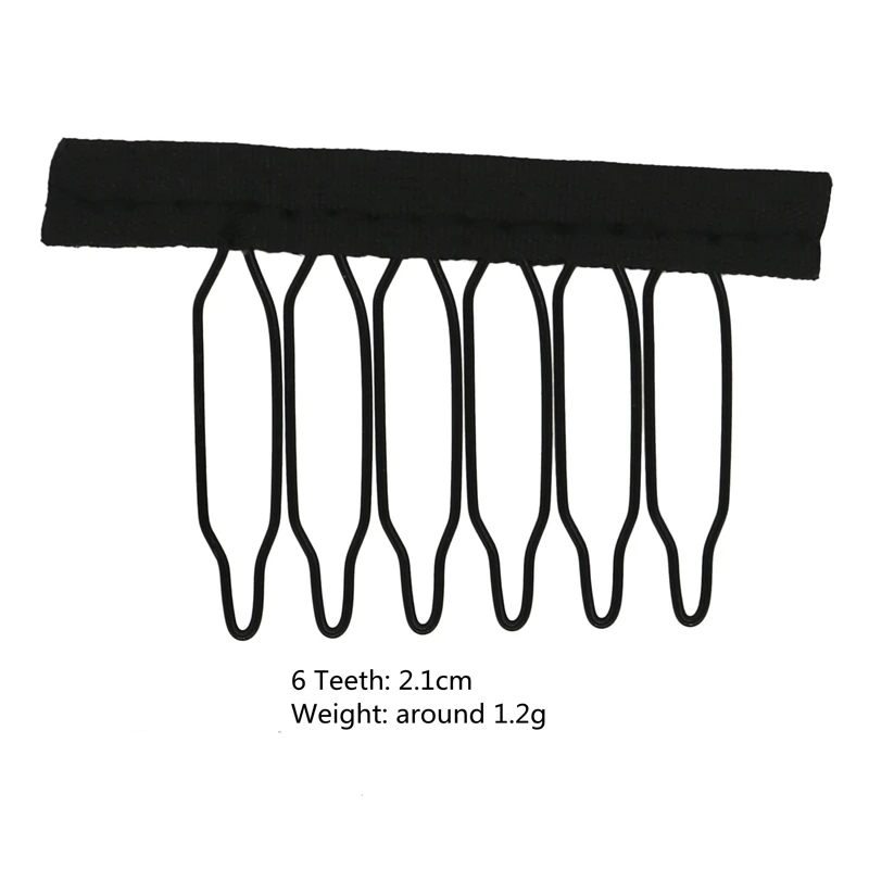 50Pcs Wig Combs To Secure Wig 4-7Teeth Wig Comb Wig Clips With Cloth For Making Wig Caps Steel Material Clips Combs