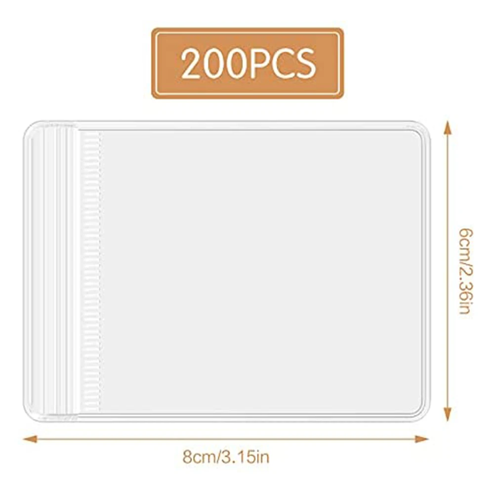 200 قطعة من أكياس المجوهرات البلاستيكية أكياس تخزين المجوهرات ذاتية الغلق أكياس قفل بسحاب شفافة أكياس تخزين المجوهرات القابلة للغلق (6 × 8 سم)-POS