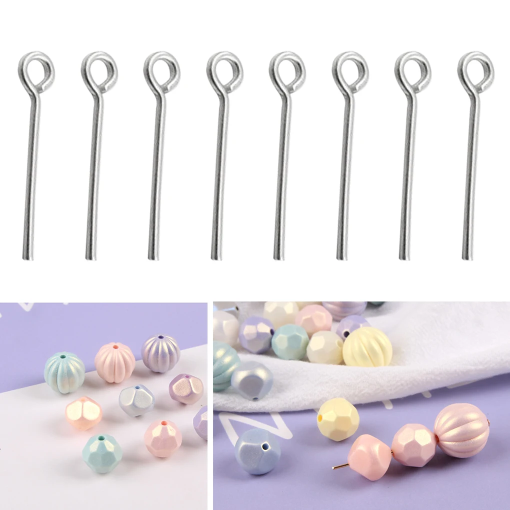 100pcs Jewelry Finding Metal Eyepins Jewelry Making Crafting Iron Eye Pins Handicraft Accessories