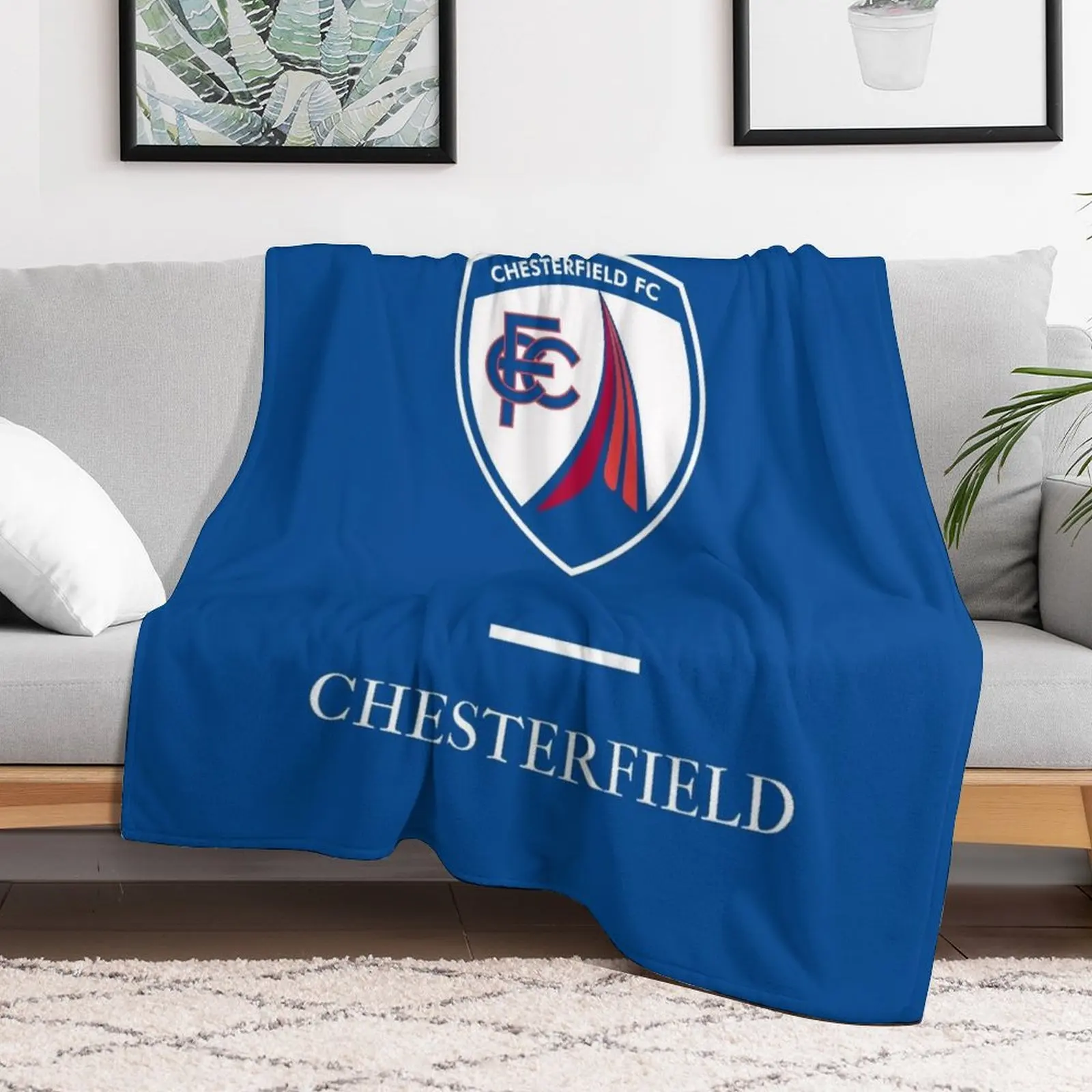 Chesterfield Football Club Throw Blanket Nap Flannel Fabric Shaggy Blankets