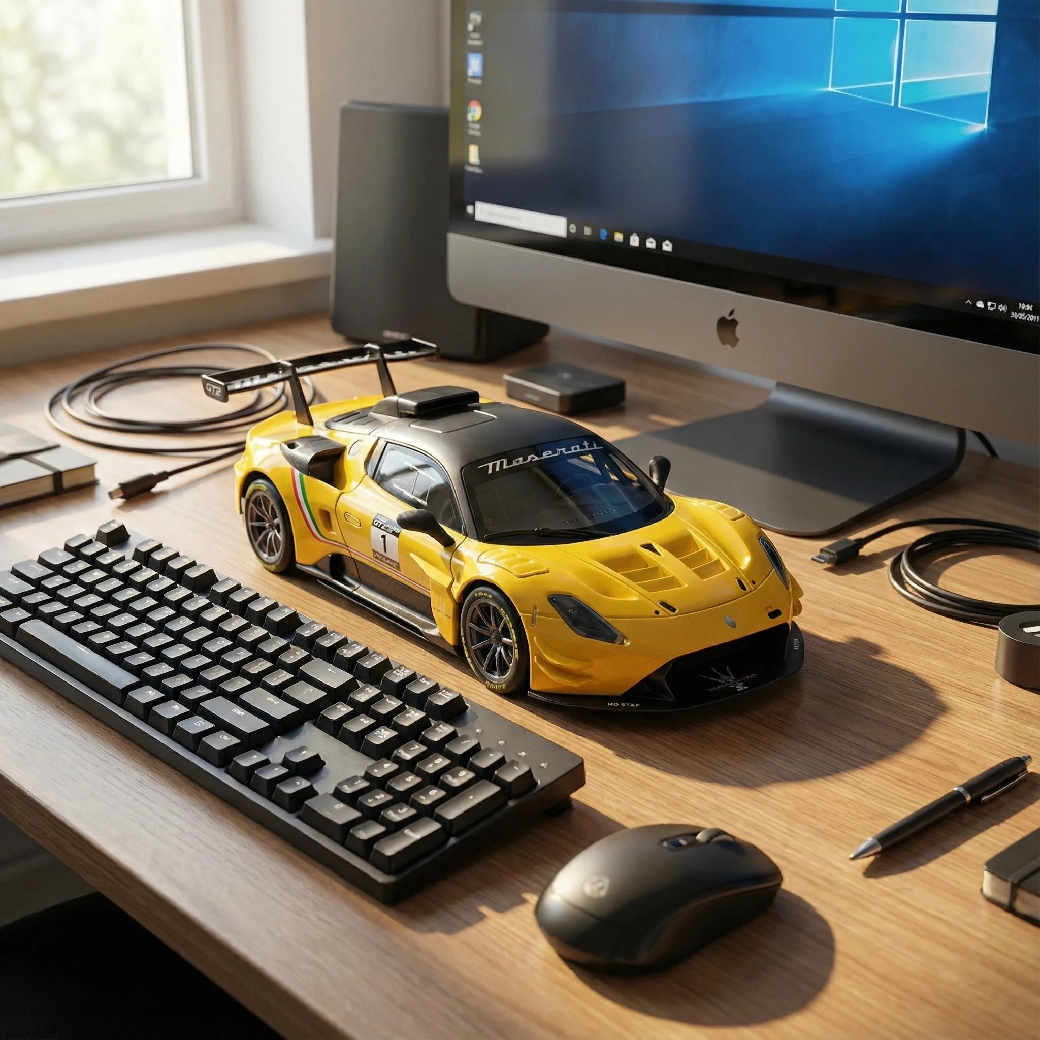 1: 24 Maserati GT2 lega suono e luce modello di auto sportiva simulazione inerzia ragazzo giocattolo regalo per bambini collezione avanzata