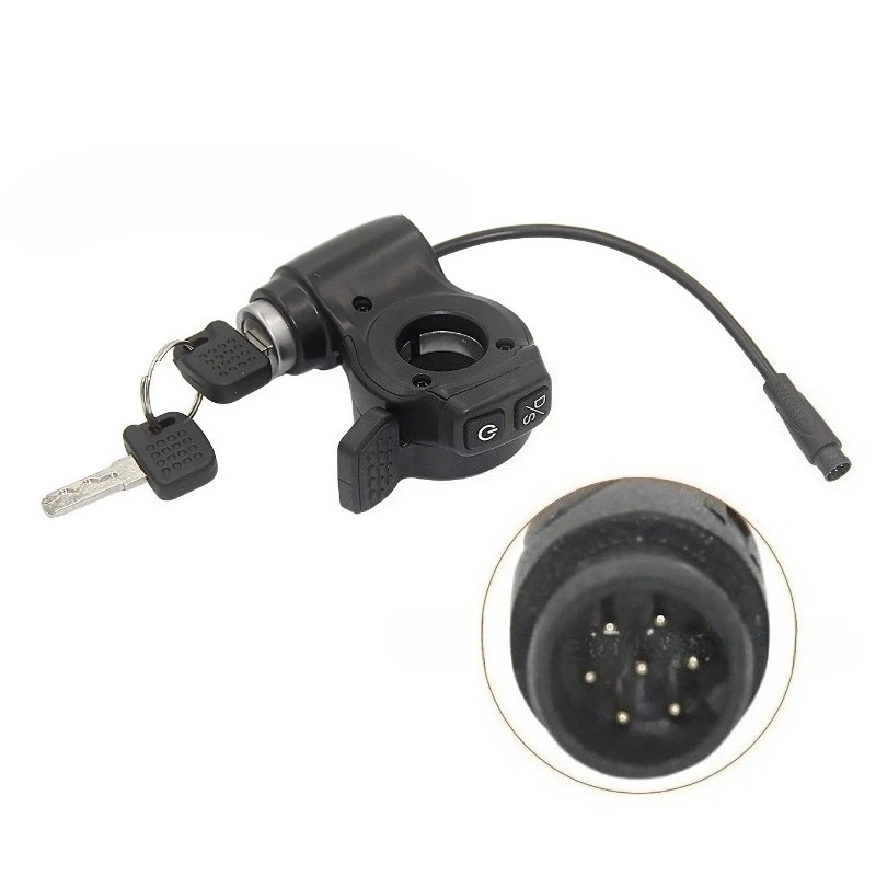 Dual Drive Throttle with Ignition Lock for Kukirin G2 Master Scooter, Thumb Accelerator Switch, Handlebar Replacement Part