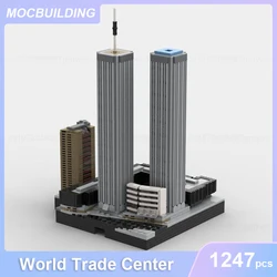 World Trade Center 1987-2001 Architecture Model MOC Building Blocks Display DIY Assemble Bricks Educational Toys Gifts 1247PCS