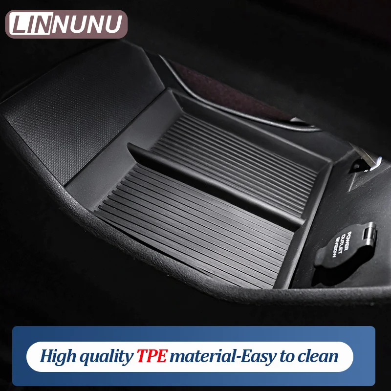 LINNUNU Central Control Lower Storage Box TPE For Geely Monjaro KX11 Manjaro Central Armrest Organizer Auto Interior Accessories