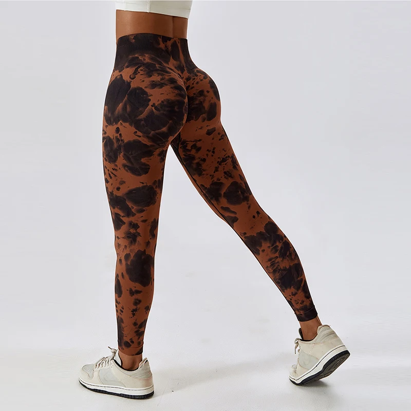 Hearuisavy Seamless Tie-Dye Yoga Pants Push Up Sports Leggings Women Running Fitness Gym Leggings Workout Tights Yoga Clothes