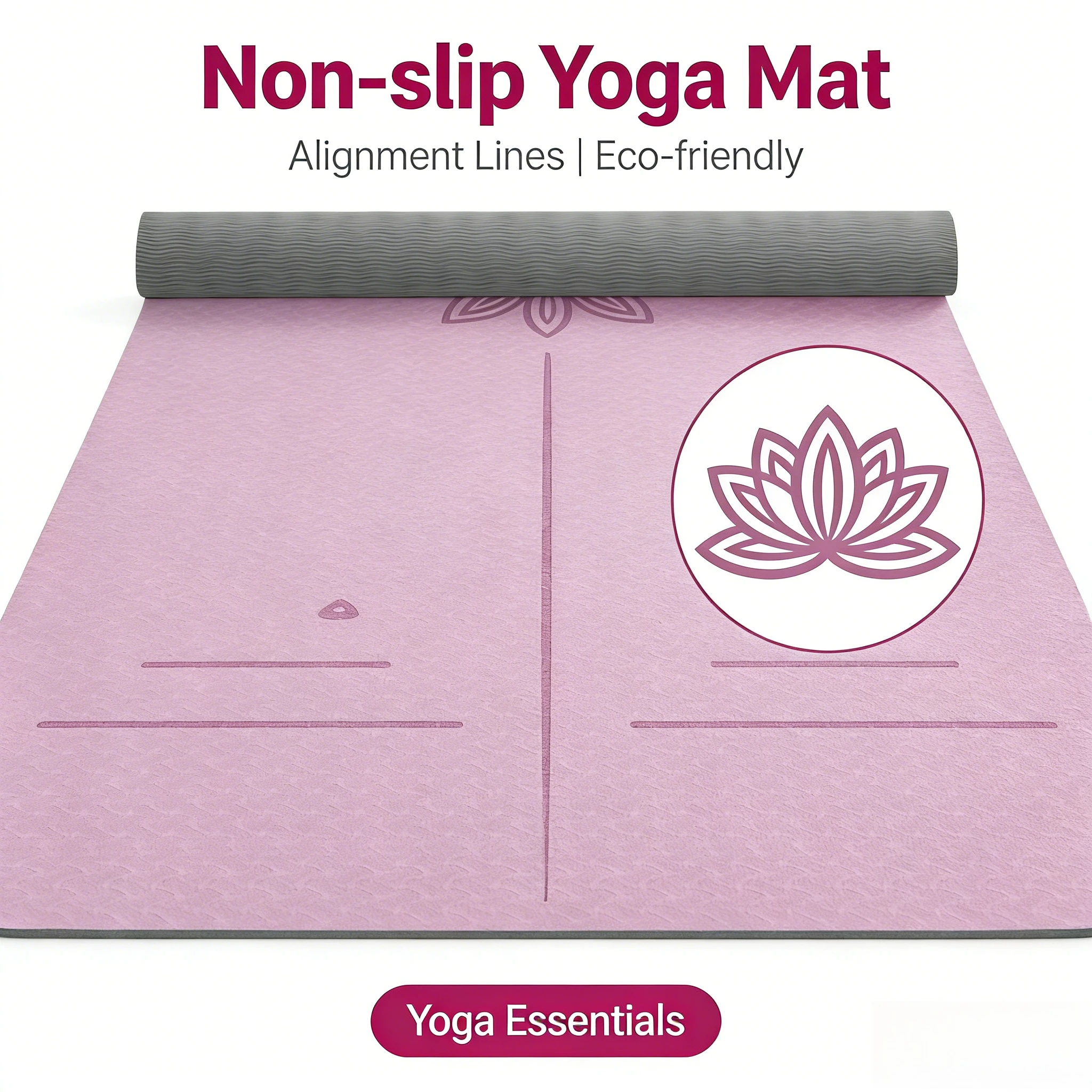 

2026 Yoga mat non-slip female widening fitness silent shock absorption dance + home thickened skipping rope floor mat