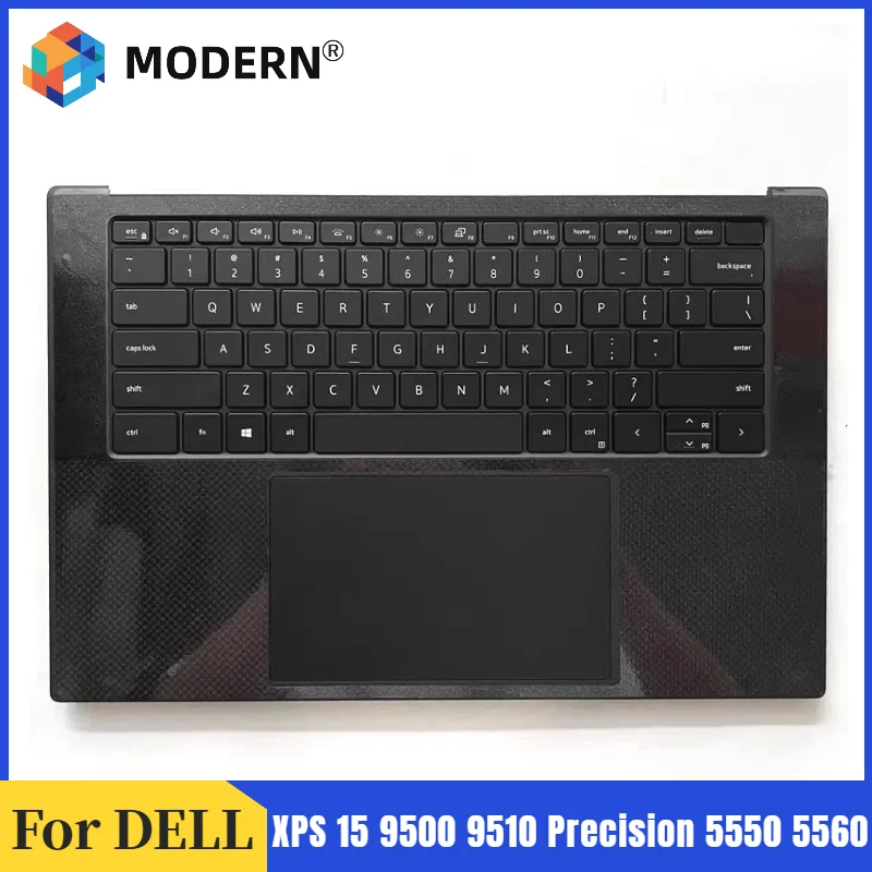

New For Dell XPS15 9500 9510 Precision 5550 5560 FDQ50 Upper Case Palmrest Cover Touchpad Keyboard Backlight 0DKFWH