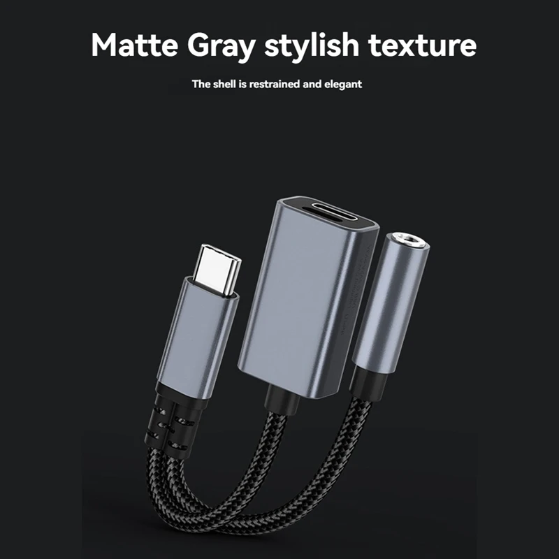 Аудиоадаптер 3в1 USB C на 3,5 мм/Type-C/IOS Aux PD Конвертер для наушников с быстрой зарядкой A