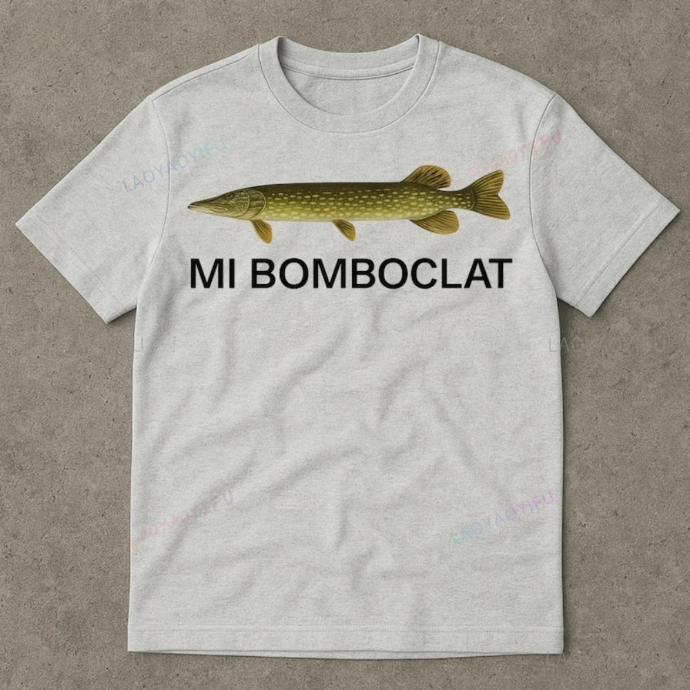 

Mi Bomboclat Fish Meme Shirt Stupid Brain Rot Meme T Shirt Inappropriate Funny Gag Gift Man T-shirt Casual Fashion Women Tshirt