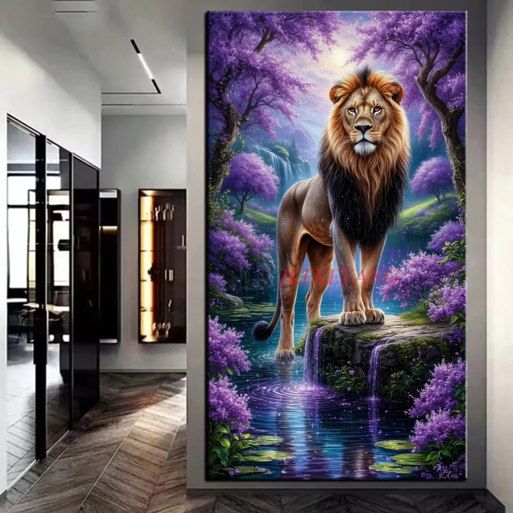 

Картина льва и леопарда, сделай сам, алмазная живопись, вышивка крестиком, полная дрель, алмазная мозаика, новая коллекция, домашний декор