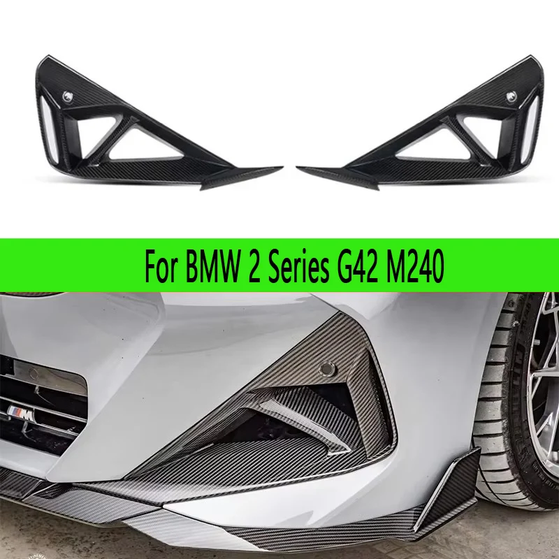 

For BMW 2 Series G42 M240 225 Carbon Fiber Front Bumper Air Vent Cover Trim Foglamp Mesh Grill Car Accessories Auto Parts