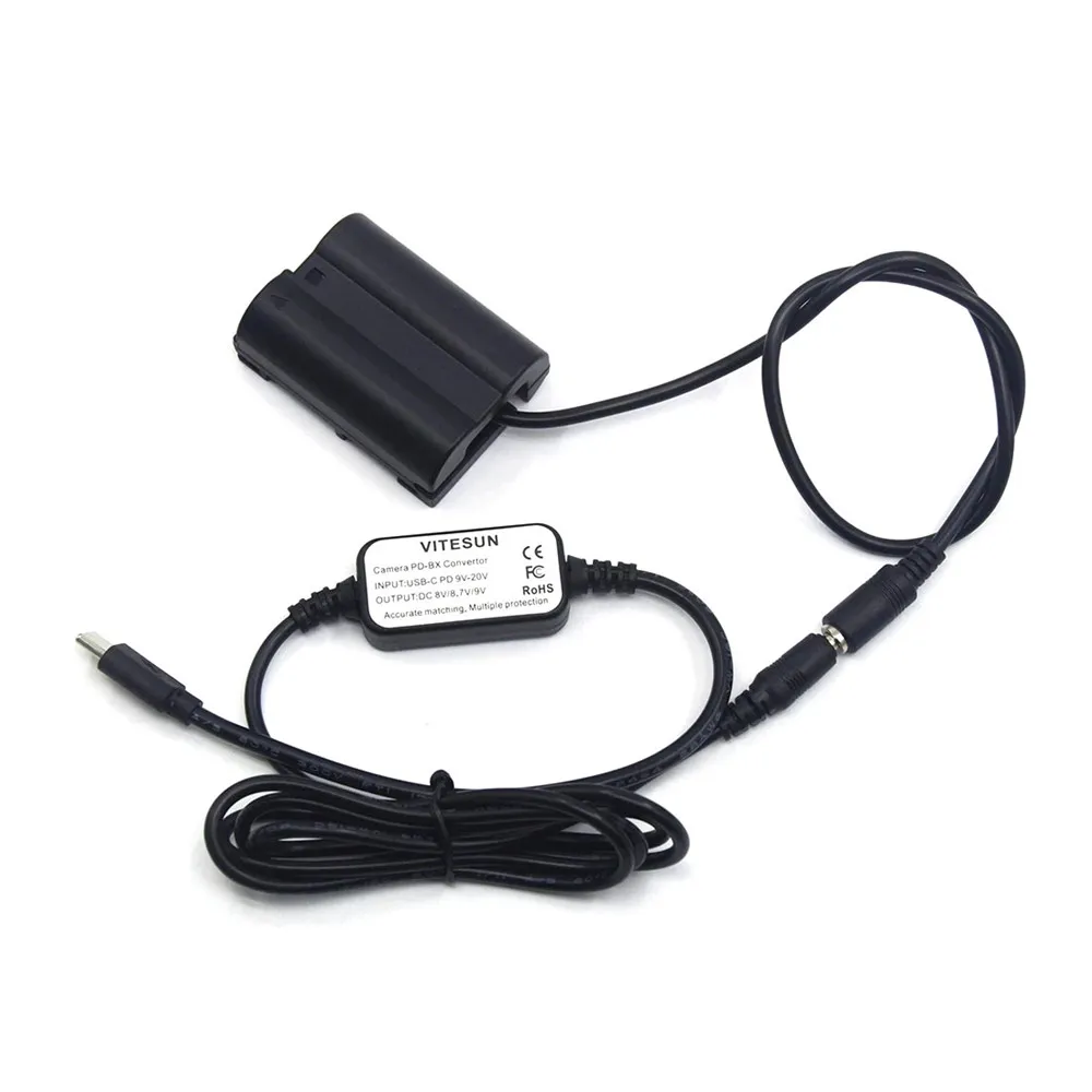 Imagem -06 - Acoplador dc Bateria Falsa e Usb c Power Bank Cabo Adaptador Fit para Nikon z7 z6 D850 D810 D750 D610 D600 D700 D7200 D7500 Ep5b En-el15