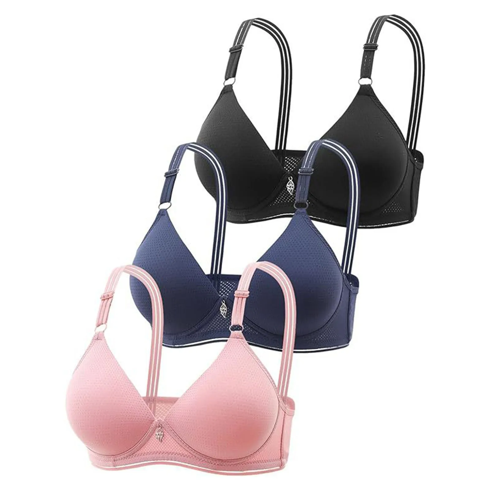 3PC Bras For Women Sexy Push Up Women Bra Pack Non Removable Padded Sports Bras for Women Women Bras Pack Sports Bras