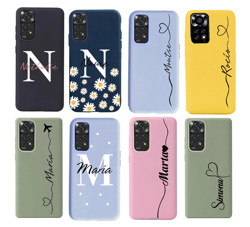 Custom Capital Letters Name Case for Xiaomi Redmi Note 11 Pro Global Case Silicone Cover for Xiaomi Redmi Note 11 11S Note11 S