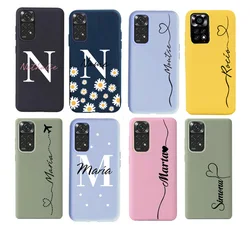 Custom Capital Letters Name Case for Xiaomi Redmi Note 11 Pro Global Case Silicone Cover for Xiaomi Redmi Note 11 11S Note11 S