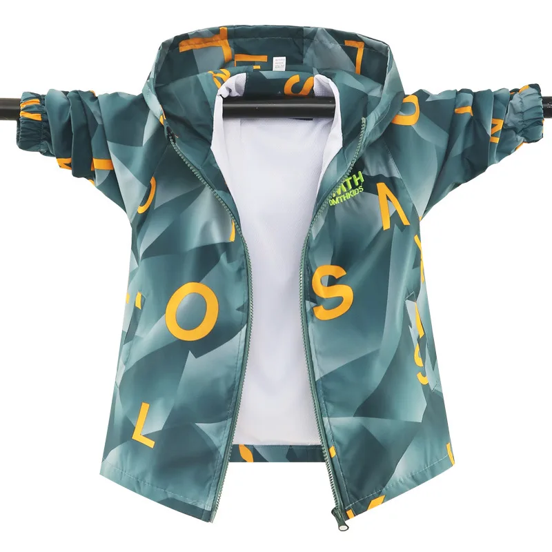 Children's coat Boys' autumn wear Children 2024 hardshell jacket all match outdoor hooded top foreign style 13 tide