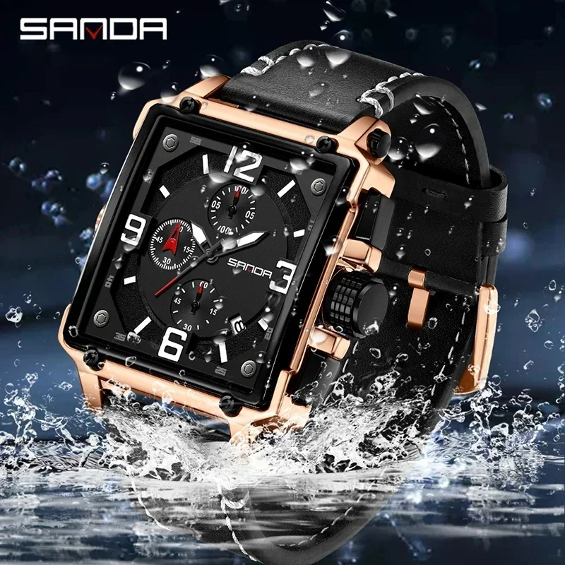 SANDA 5304 2023 New Luxury Casual Style Military Watches Men's Waterproof for Male Clock Sport Quartz Watch Relogio Masculino