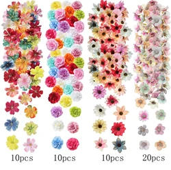 50Pcs Random Color Mixing Artificial Flowers Rose Fake Flowers Home Decor Wedding Decoration Cake Ornament Gift Craft Accessory