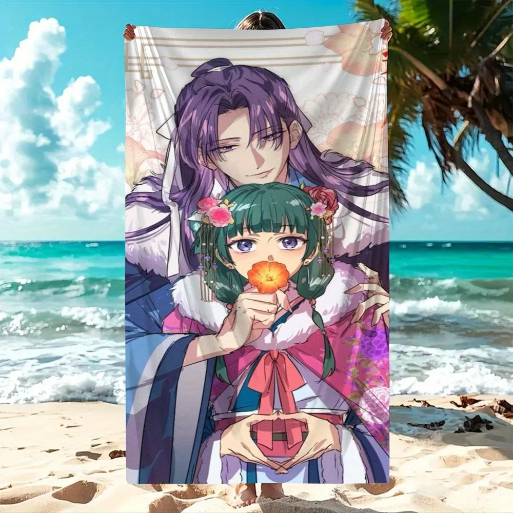 Maomao Printed Beach Towel by The Apothecary Diaries Soft,Absorbent & Lightweight,Hand or Machine Washable,Perfect for Vacation
