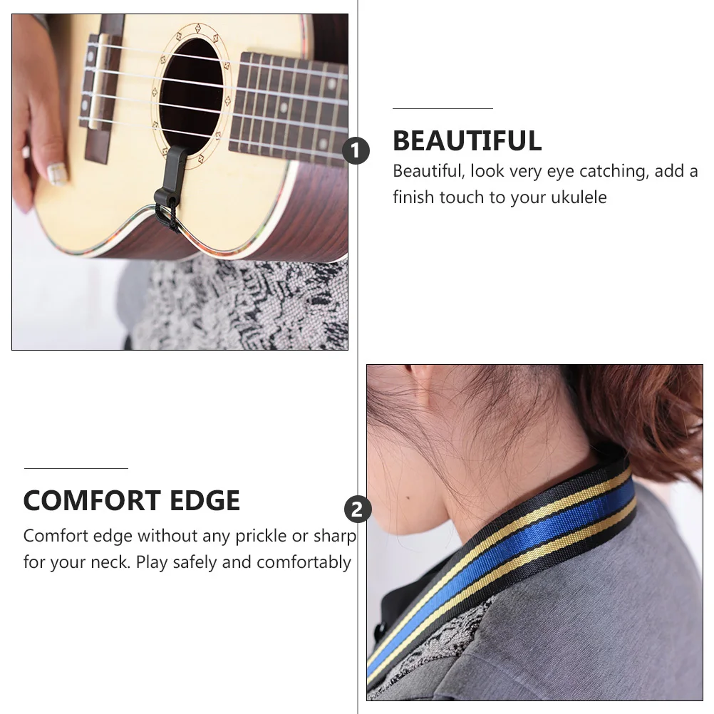 

No Drill Adjustable Ukulele Strap Comfortable Stay in Place Design Nylon Durable Easy Clean Eye Catching Gift Instrument