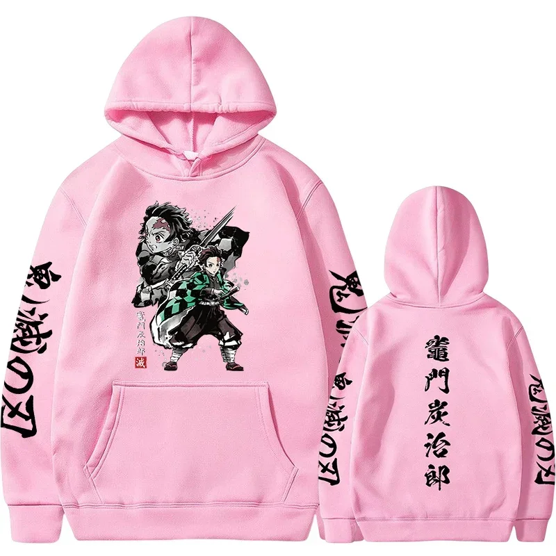 Japanes Anime Demon Slayer Plus Size Hoodie Pullover Men Women Sweatshirts Kamado Tanjirou Graphic Printed Unisex Streetwear Top