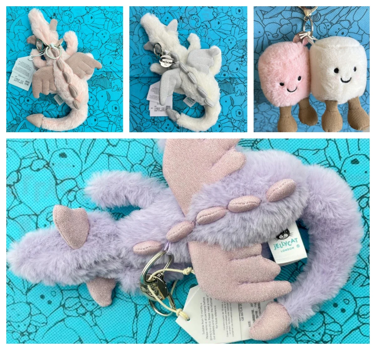 

Плюшевый брелок-подвеска JC из флиса и хлопка, двухцветный, милый, мягкий, в виде кошки, конфеты, рожка, вишни, снежного дракона, для сумки