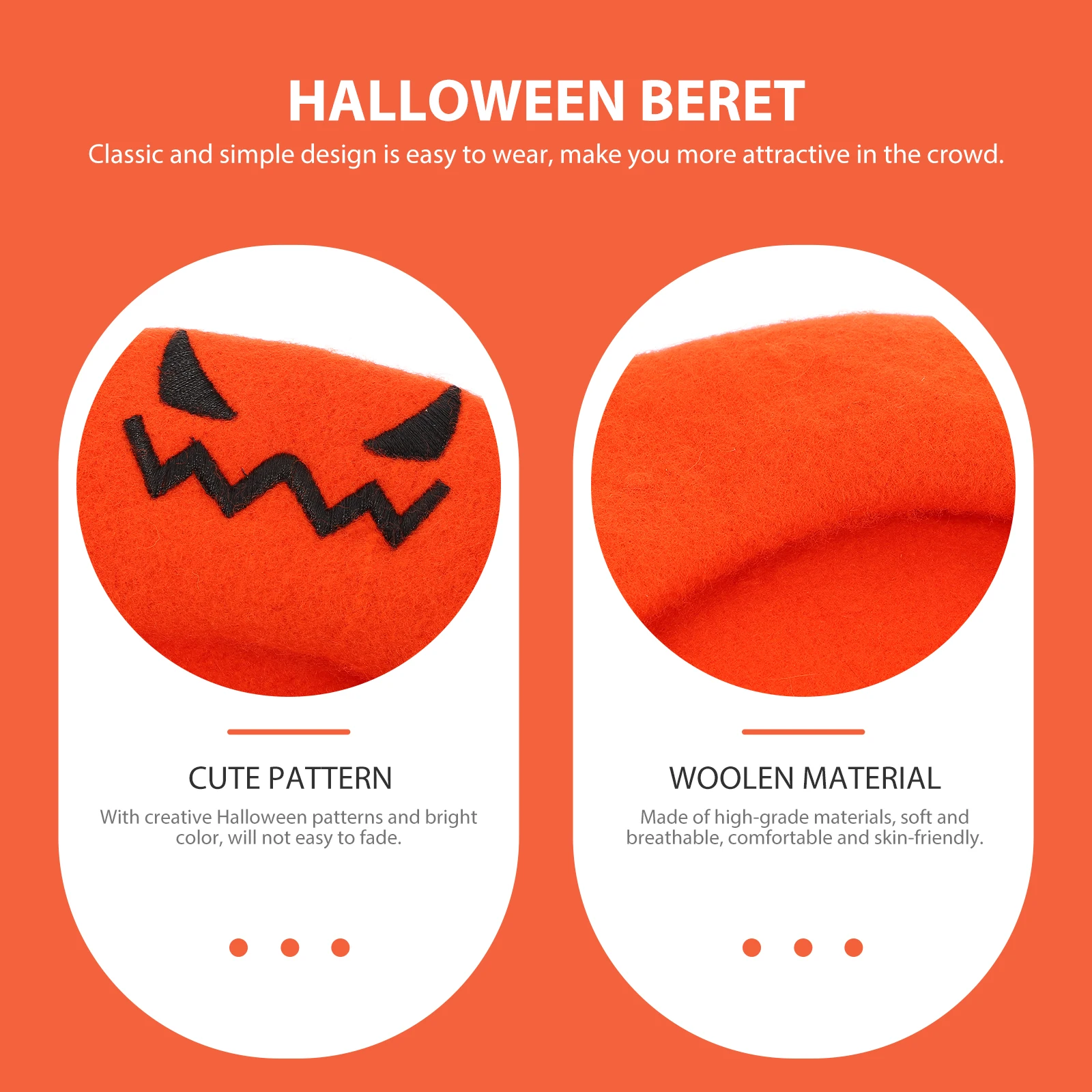 

Pumpkin Beret Halloween Hat Women Woolen Girl Hats Party Theme Cosplay Accessories Winter Caps Stylish Fashionable