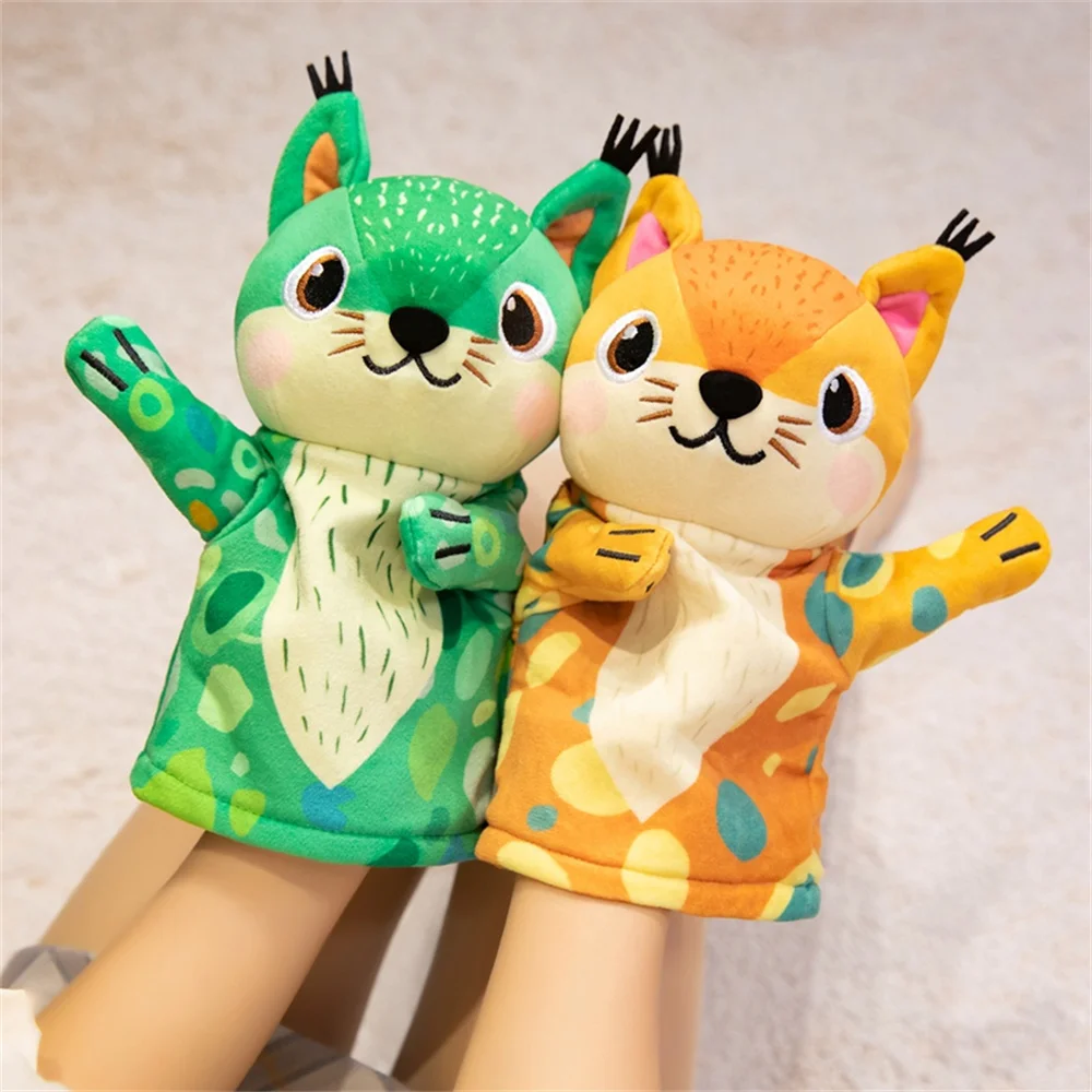 

28CM Cute Squirrel Hand Puppet Toy Telling Story Educational Baby Toys Bedtime Story Props Cartoon Animals Toy Kid Birthday Gift
