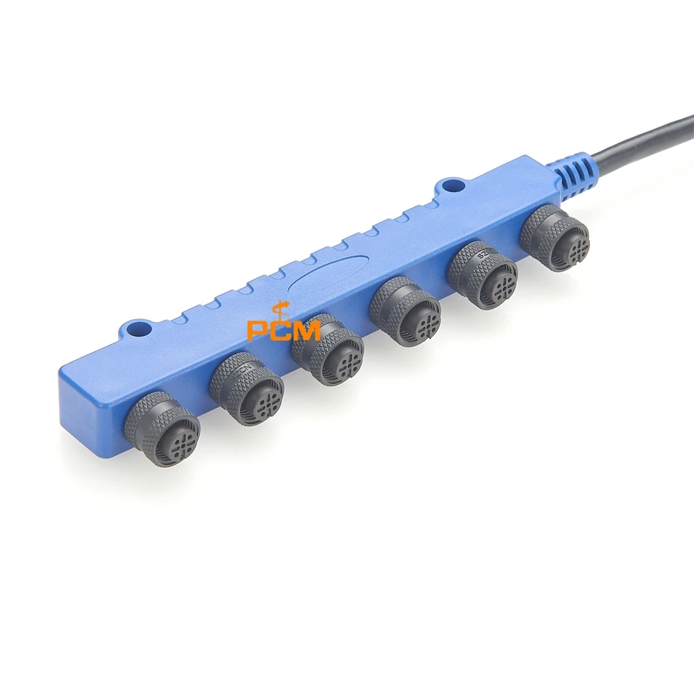 NMEA2000 Marine Network Micro-Change MPIS Multiport Box, M12 Tee Splitter 6 Port with Cable M12 Sensor Actuator Connector