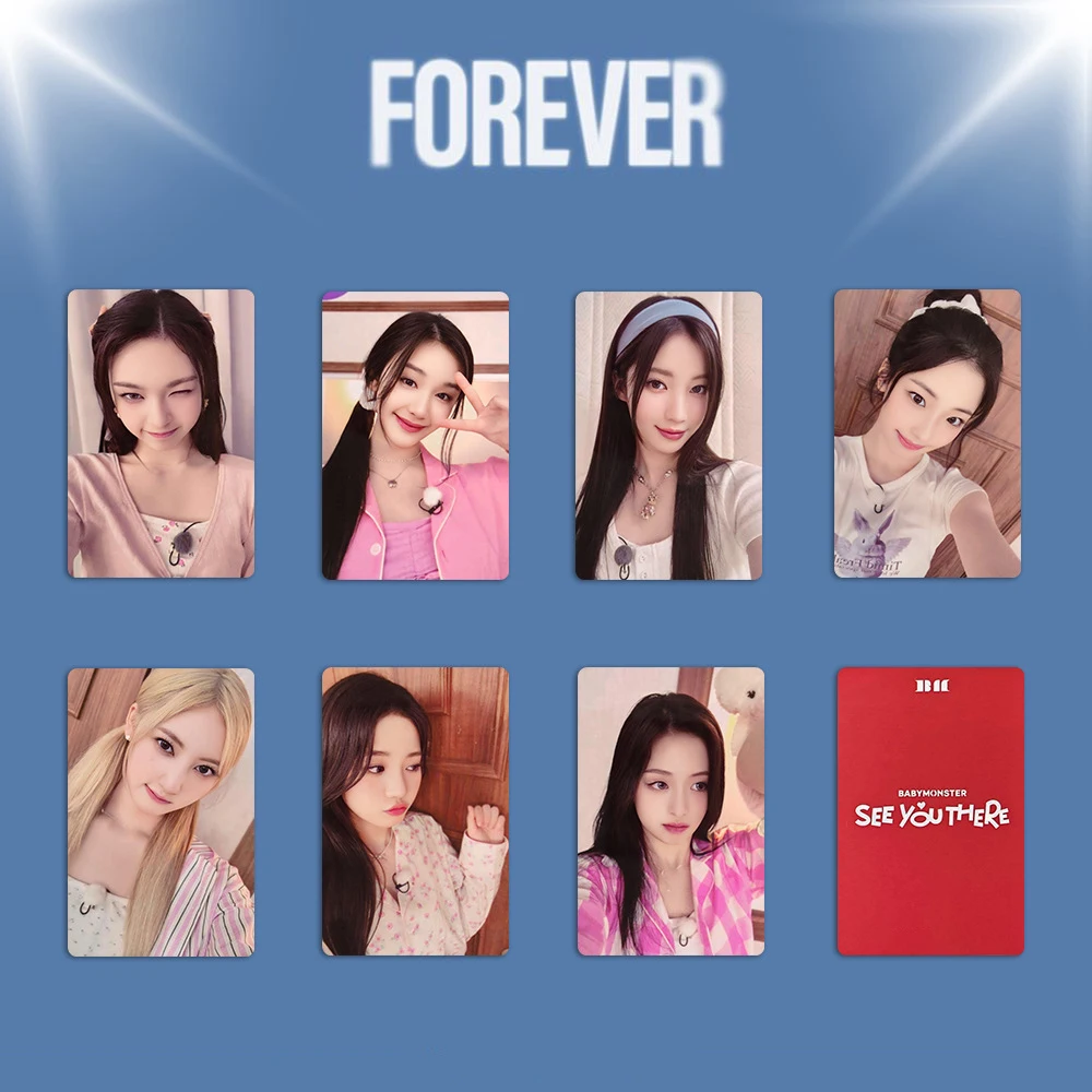 7Pcs/Set KPOP Babymonster FOREVER Album Lomo Cards Ahyeon Chiquita Ruka Asa Rami Selfie Postcards Photocards Fans Collectibles