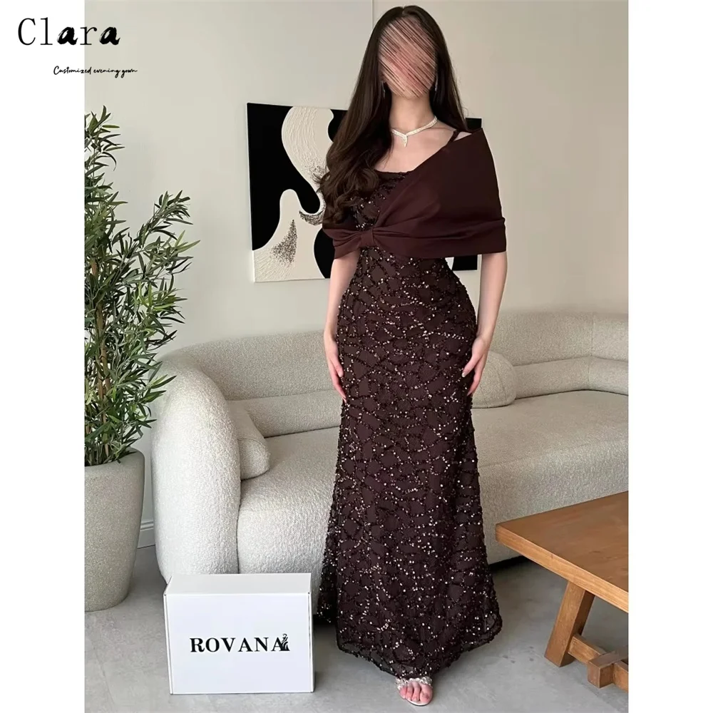 

Clara Custom Brown Fishtail Embroidery Sleeveless Elegant Evening Dresses for Woman Luxury Elegant Party Dresses 2026 Prom Dress